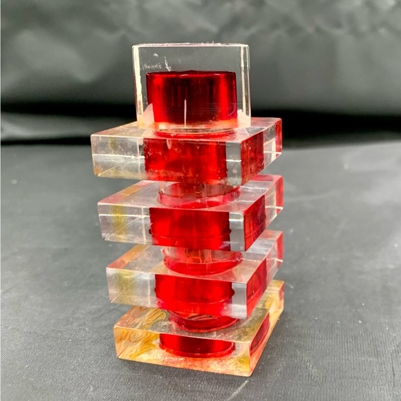 Vintage Lucite/Acrylic Red Perfume Bottle - Picture 1 of 12